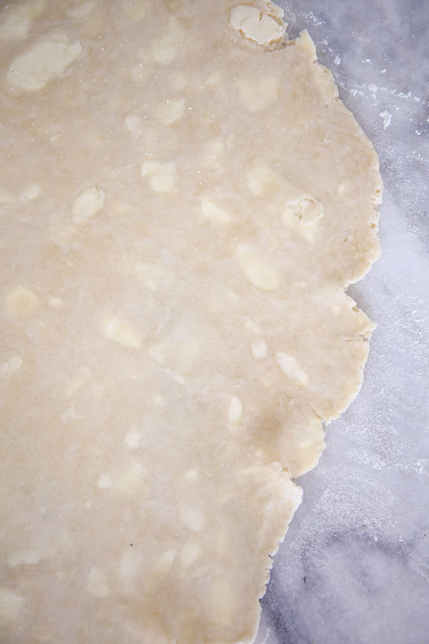 Foolproof Vodka Pie Crust dough rolled thin