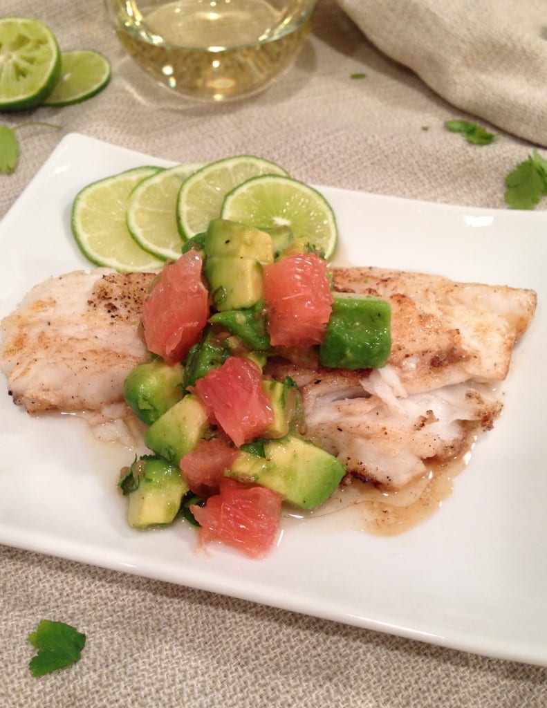 Pan Seared Turbot with Grapefruit-Avacado Salsa