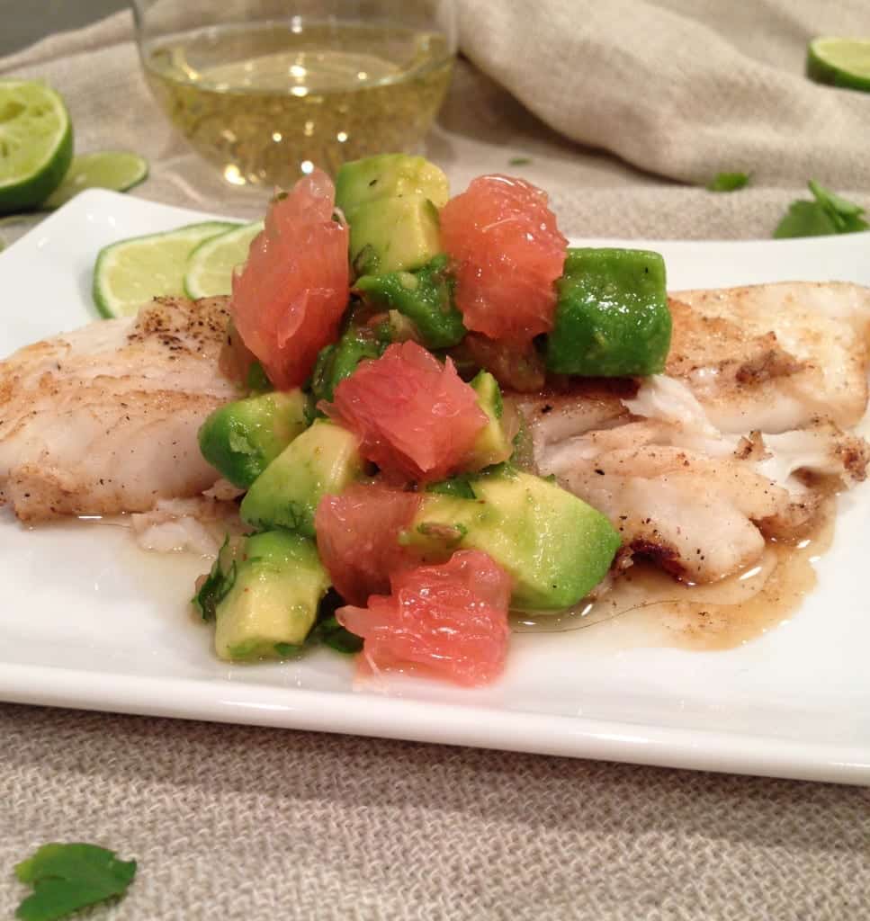 Pan Seared Turbot with Grapefruit-Avacado Salsa