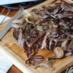 Rosemary Rubbed Rib-Eye with Charred Red Onions