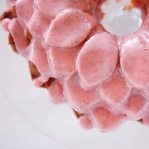 Lemon Pound Cake Strawberry Icing Flower Bundt Mold top view