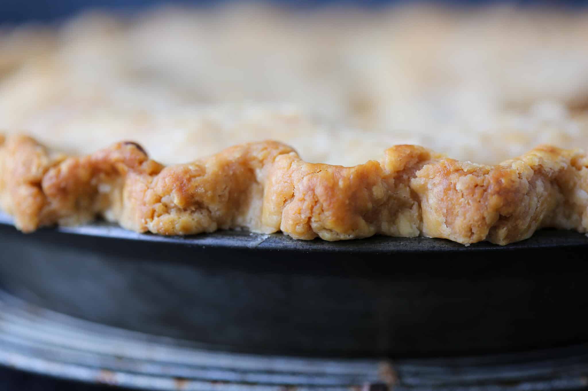 baked pie crust detail.