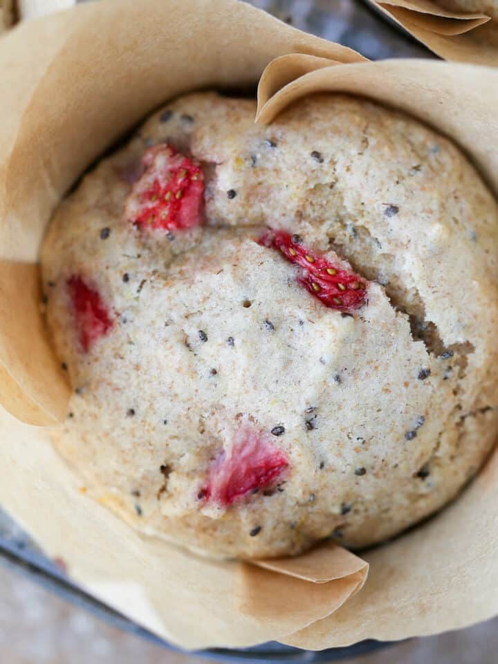 Strawberry Whole Wheat Muffins Brown Tulip Liner