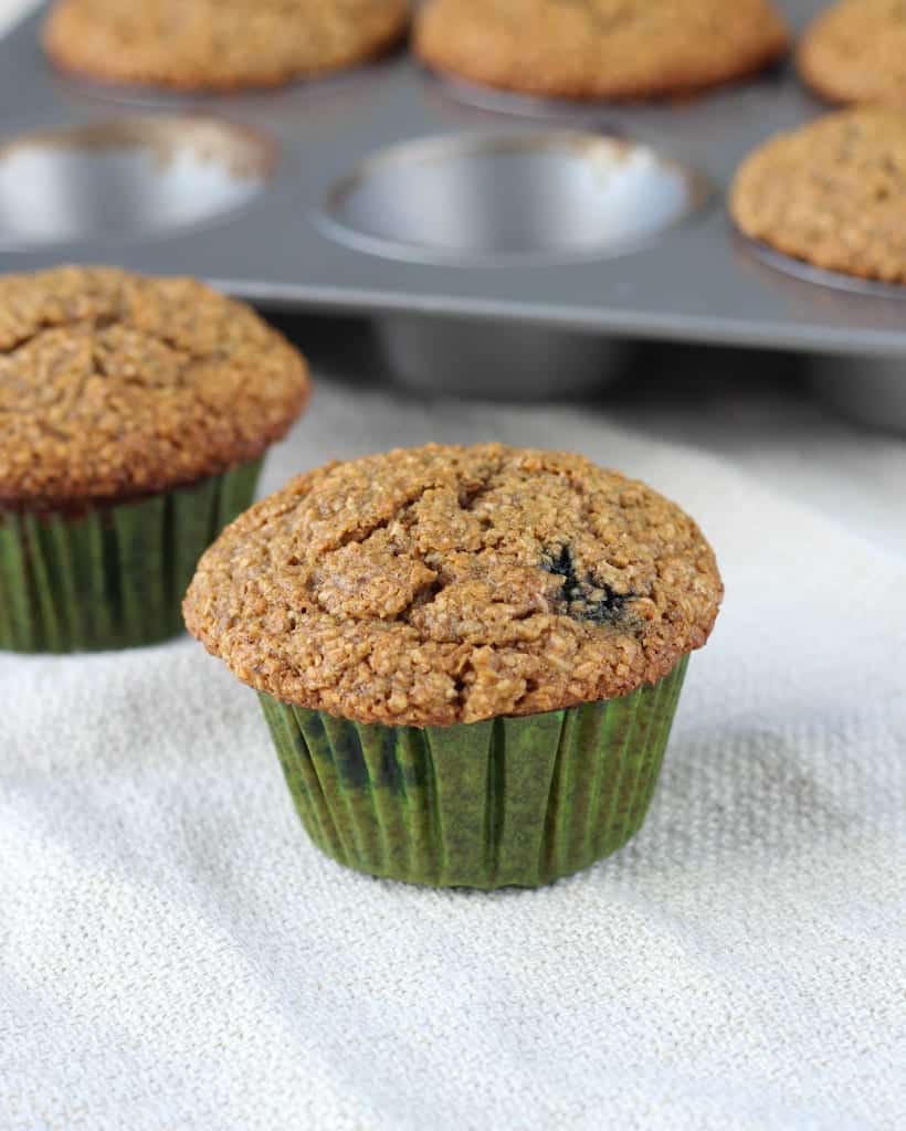 The Best Blueberry Banana Bran Muffins EVER - Chef Lindsey Farr