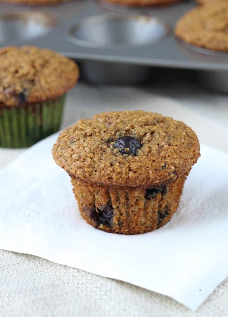 The Best Blueberry Banana Bran Muffins