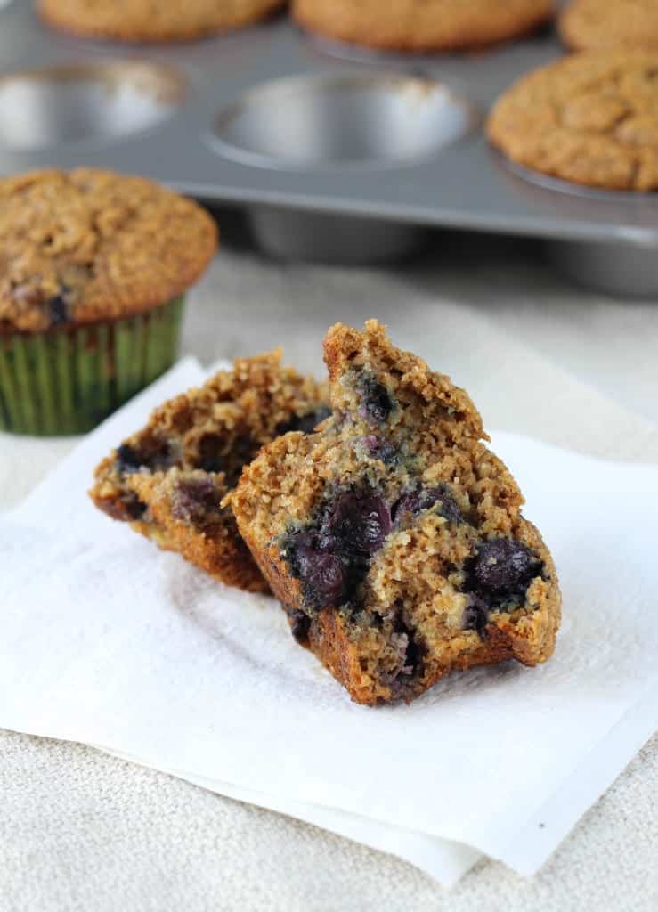 The Best Blueberry Banana Bran Muffins