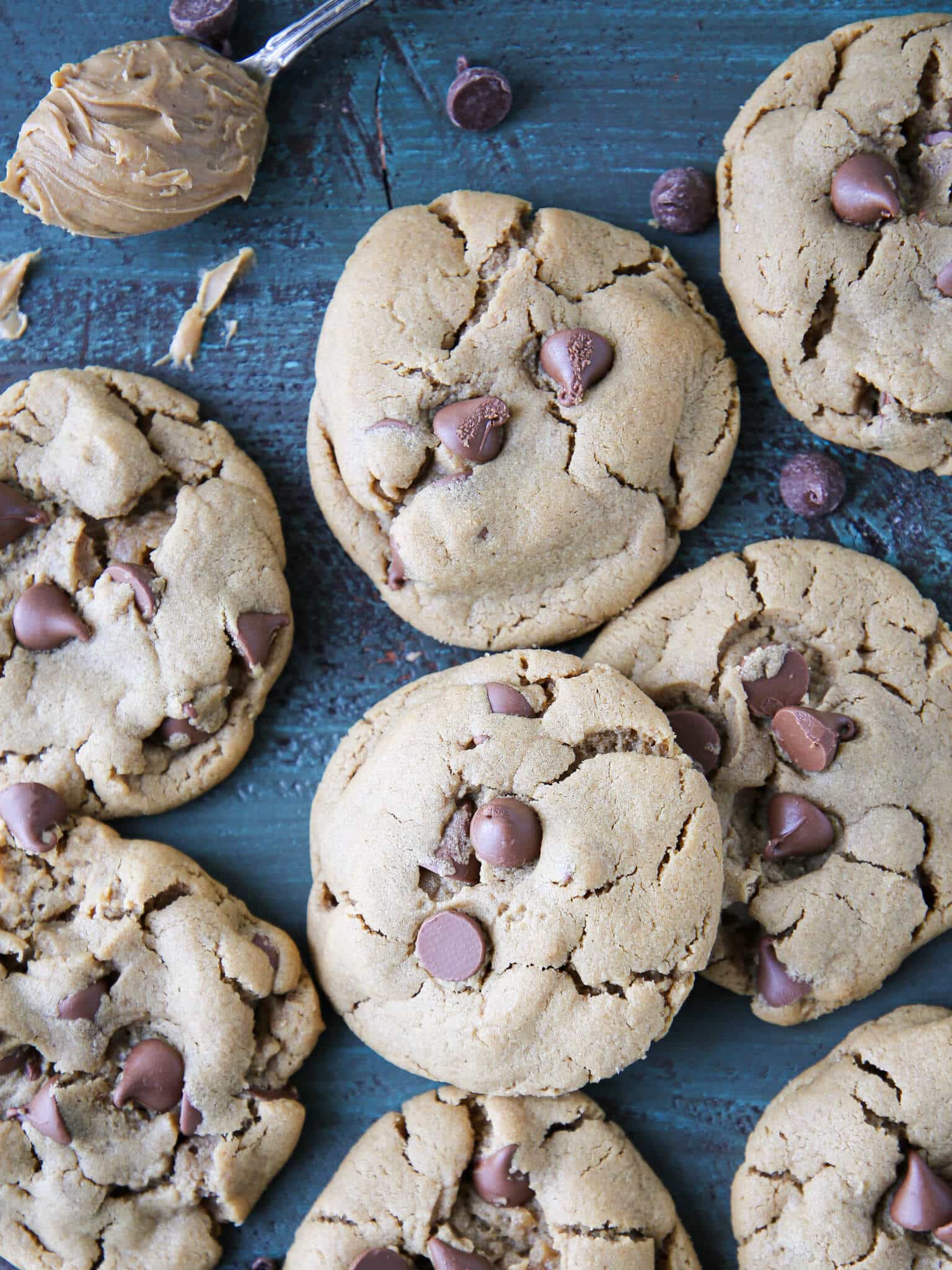 Chewy Peanut Butter Cup Cookies with peanut butter