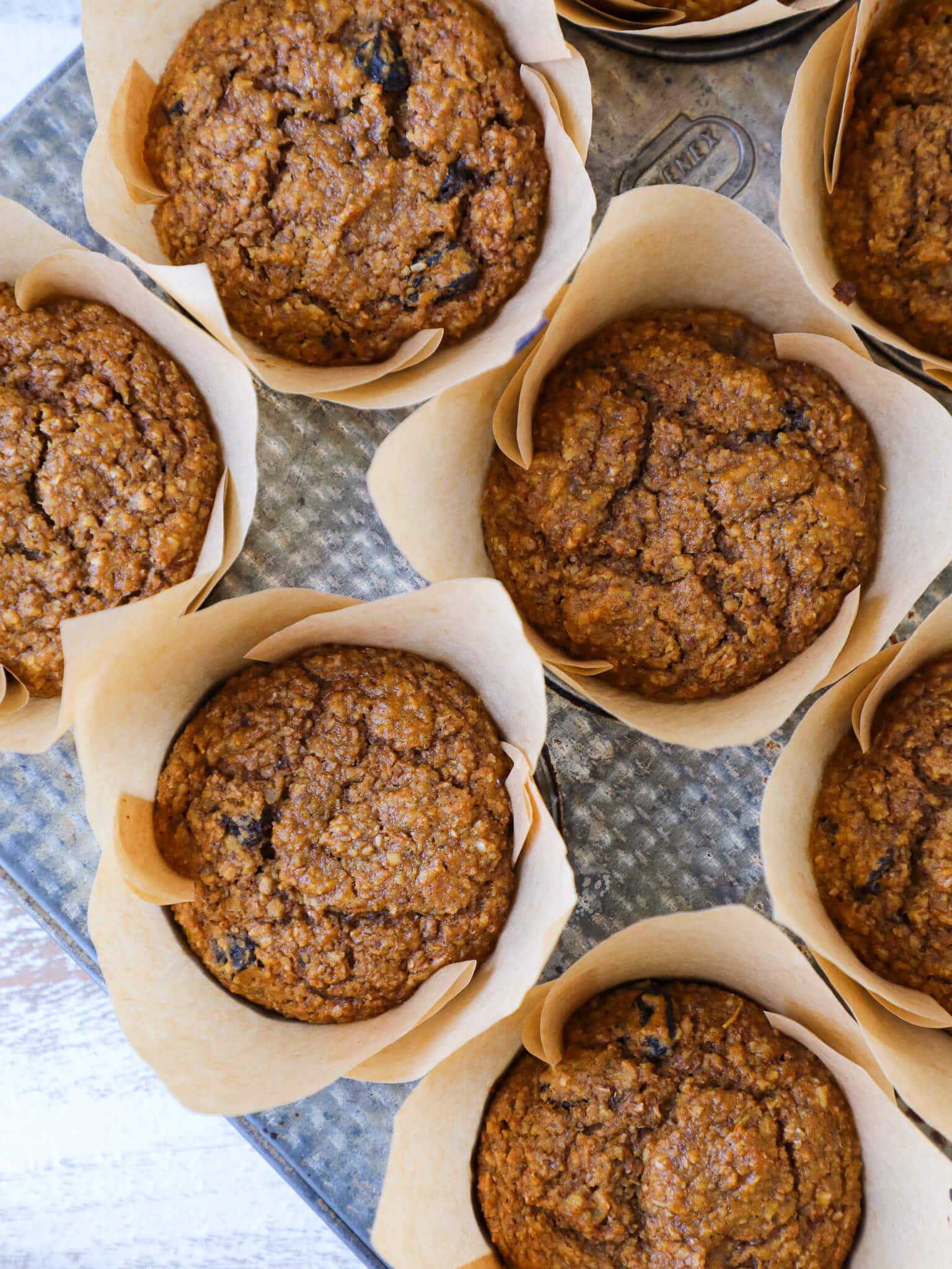 muffins baked in vintage muffin tin. 