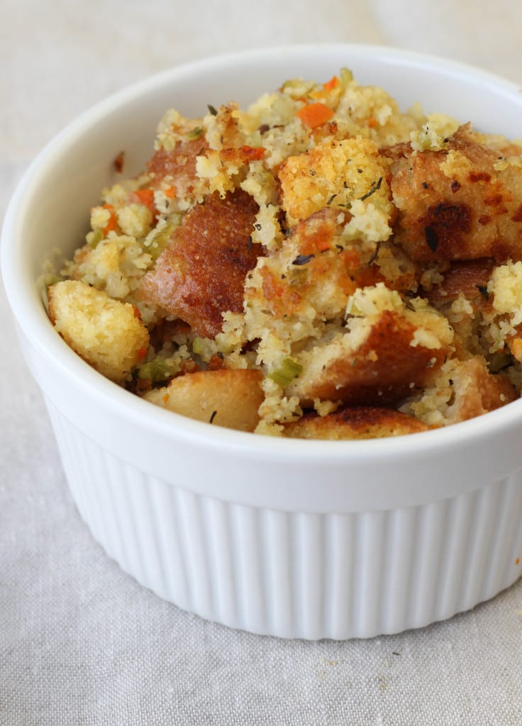 Classic Cornbread Stuffing White Ramekin