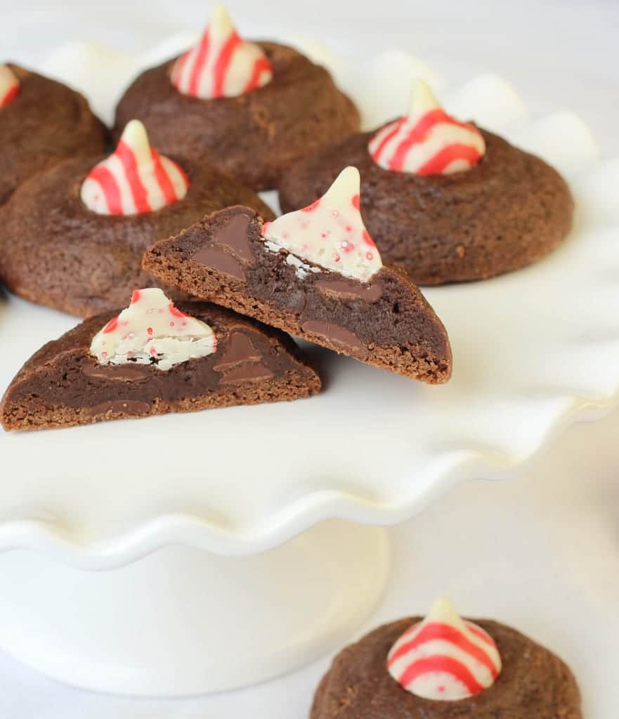 Double Chocolate Peppermint Kiss Cookies