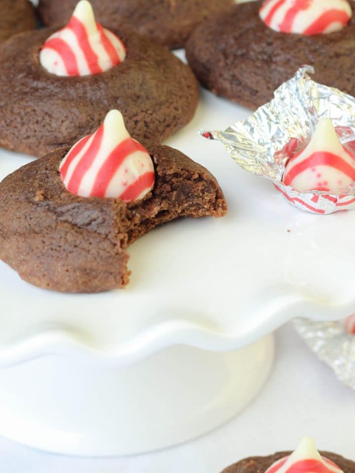 Double Chocolate Peppermint Kiss Cookies