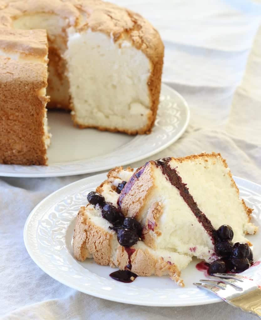 Angel Food Cake with Blueberry Sauce Chef Lindsey Farr