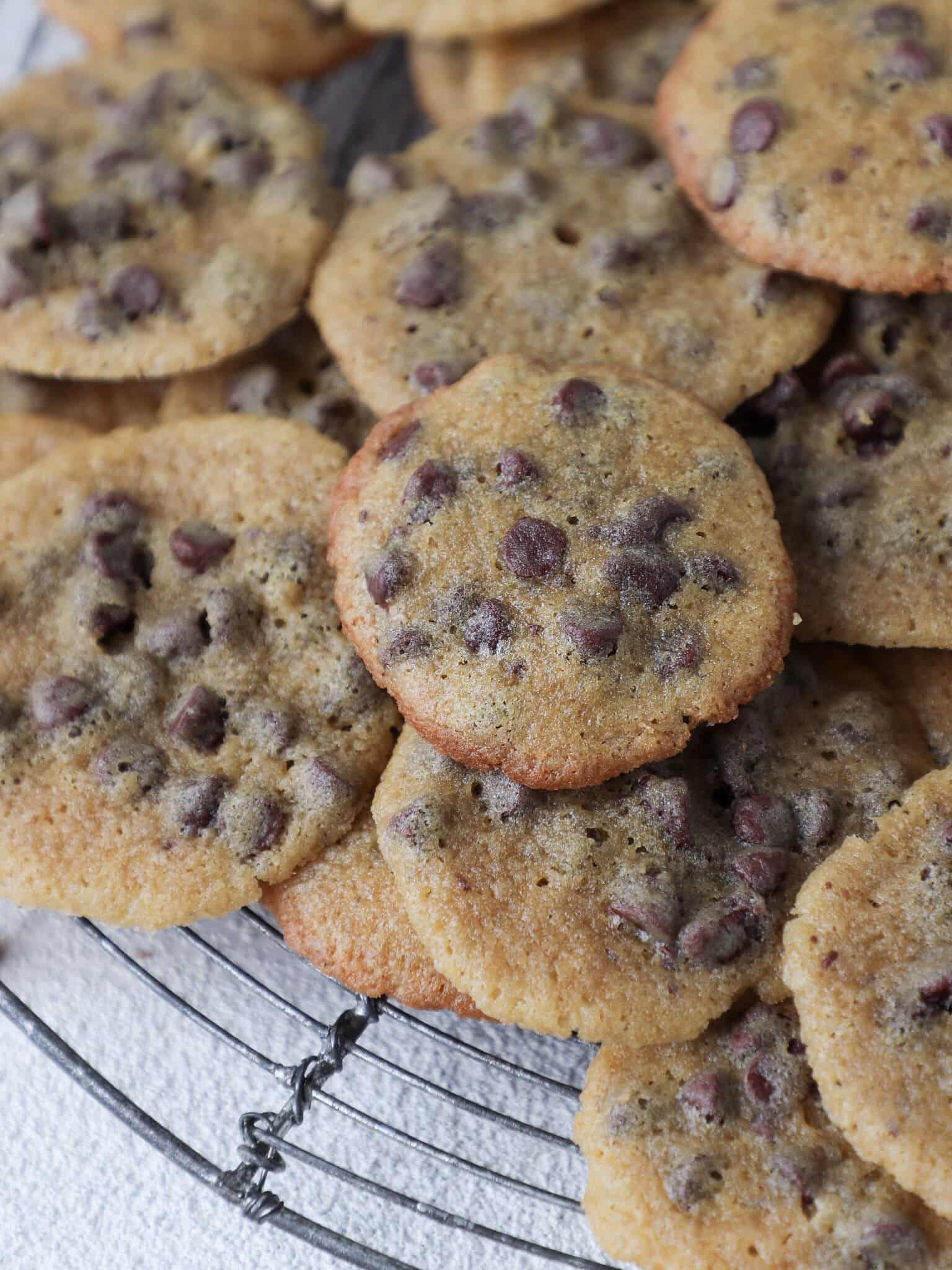 Mini Chocolate Chip Cookies Close up detail