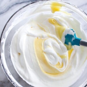 Lemon Whipped Cream with lemon curd folding