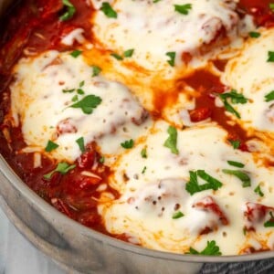 cheesy chicken in tomato sauce.