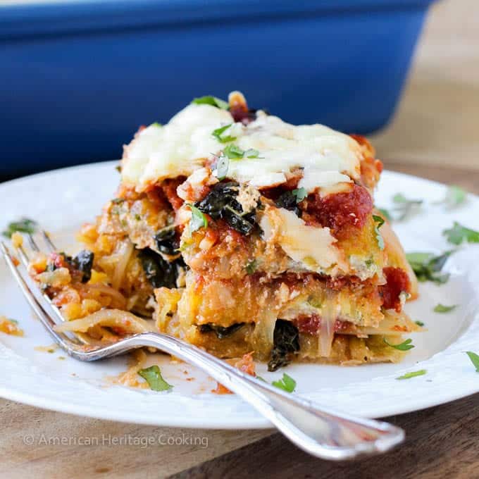 Spaghetti Squash Kale Lasagna