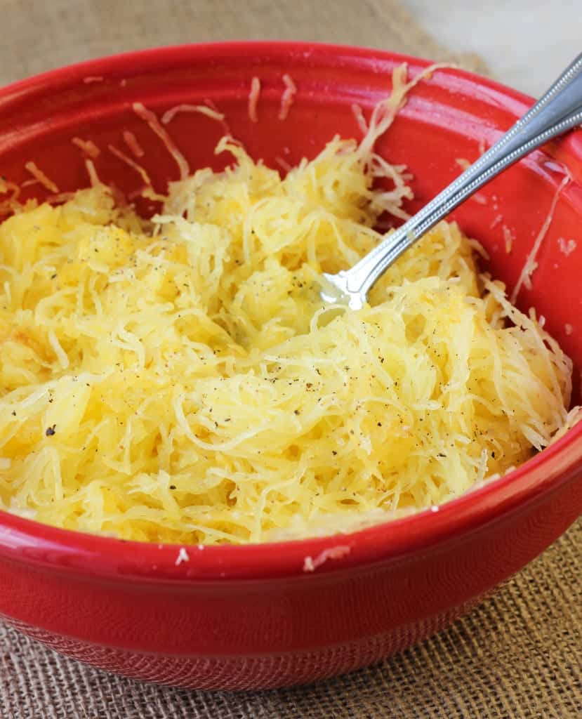 Twice Baked Spaghetti Squash with Turkey Sausage Meat Sauce