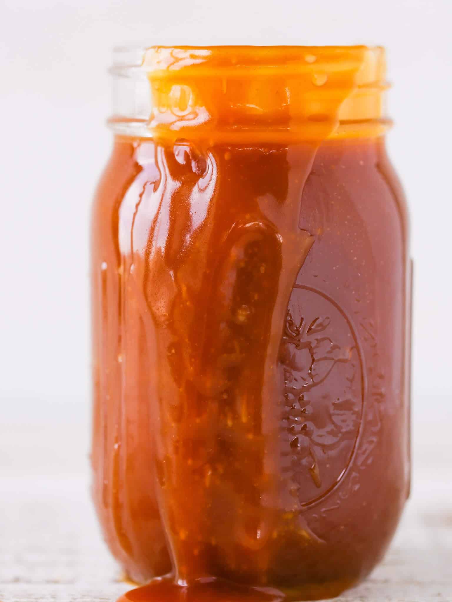 The Best Salted Caramel Sauce in mason jar Valentine's Day Desserts.