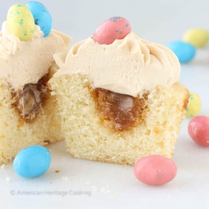 Easter Double Salted Caramel Cupcakes