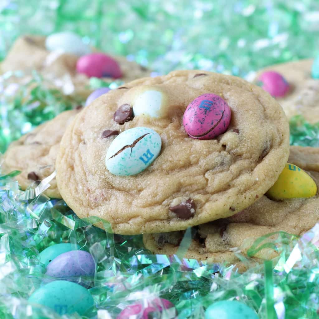 Easter Peanut Butter M&M Chocolate Chip Cookies