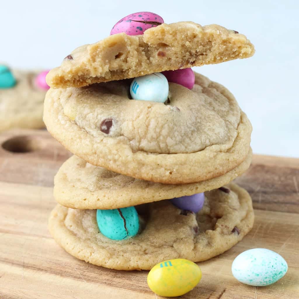 Easter Peanut Butter M&M Chocolate Chip Cookies