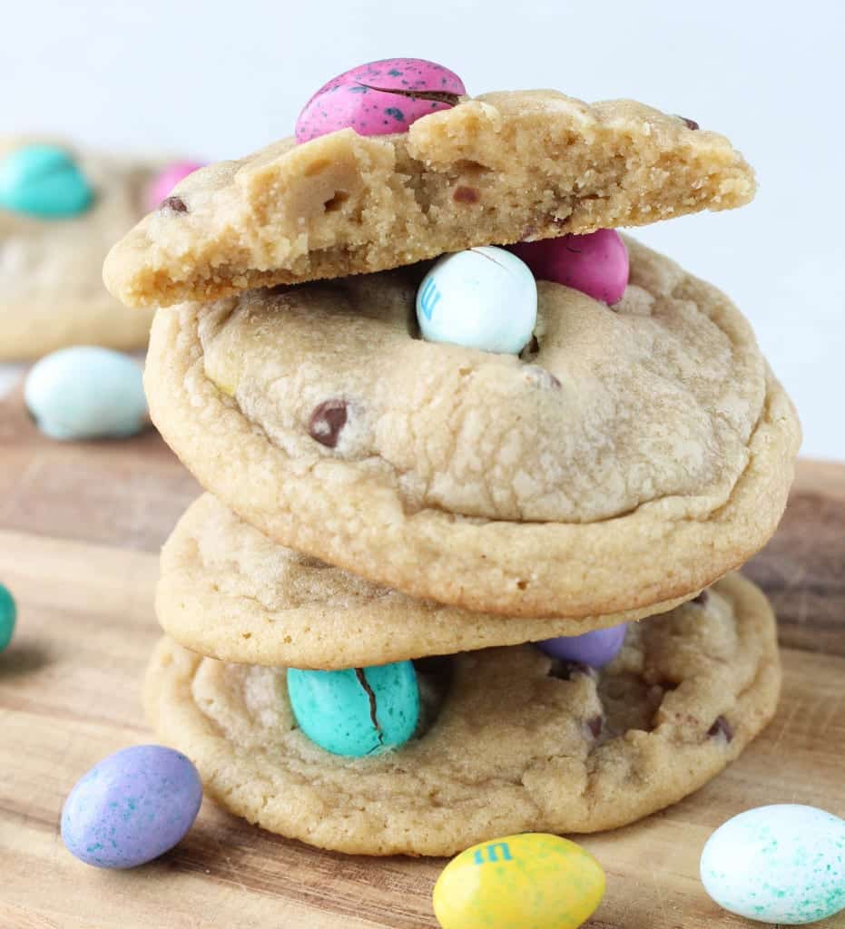 Easter Peanut Butter M&M Chocolate Chip Cookies