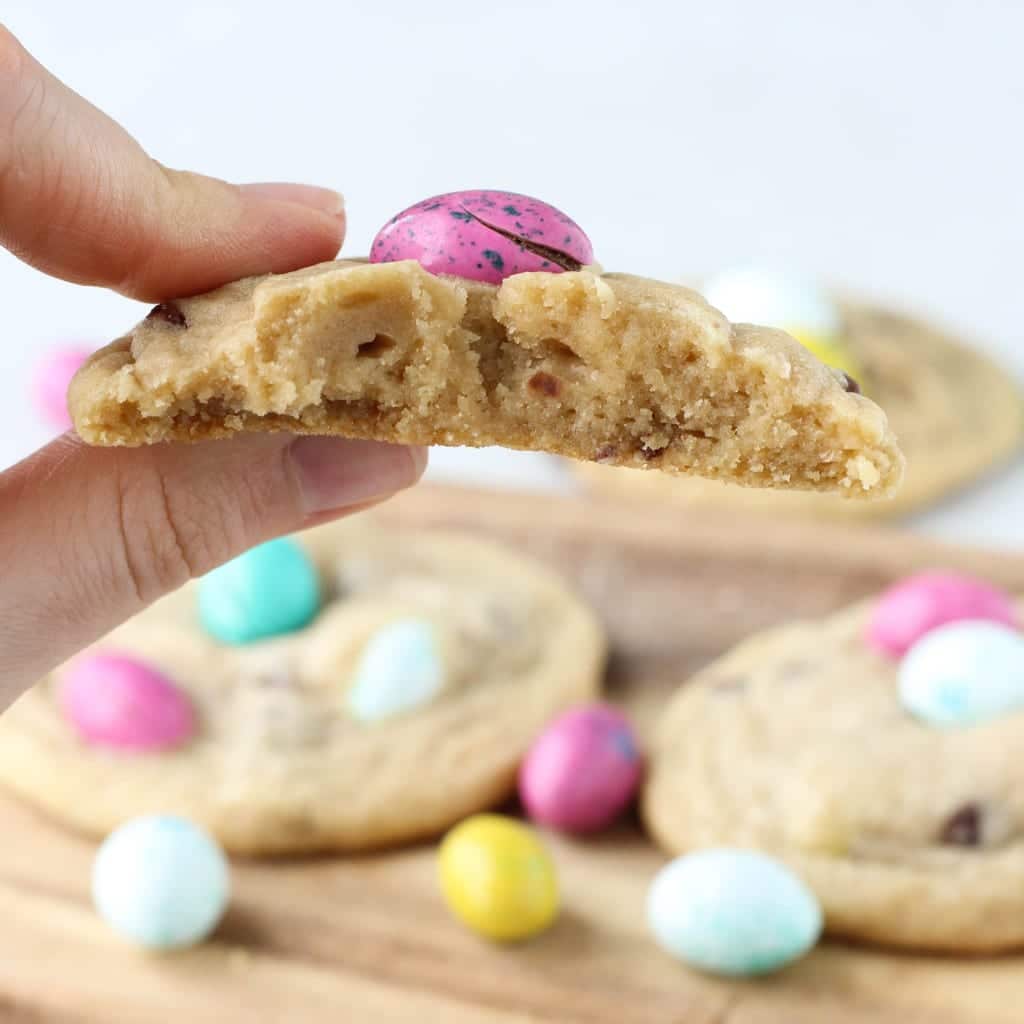 Easter Peanut Butter M&M Chocolate Chip Cookies