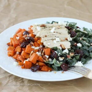 Roasted Sweet Potatoes Kale Salad