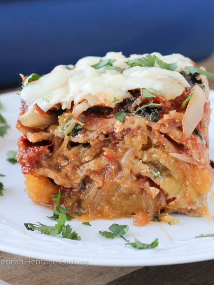 Spaghetti Squash Kale Cilantro Lasagna