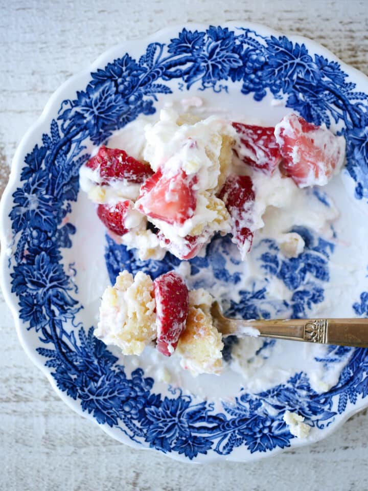 Strawberry Shortcake for Two messy plate