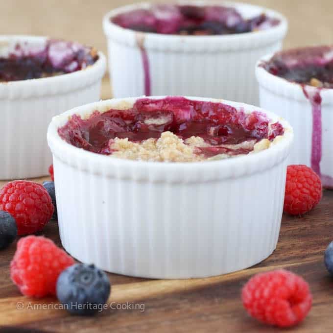 Individual Blueberry Raspberry Crumble