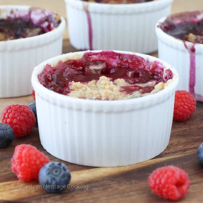 Individual Blueberry Raspberry Crumble