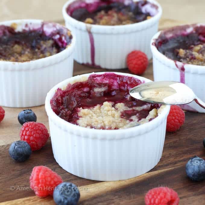 Individual Blueberry Raspberry Crumble