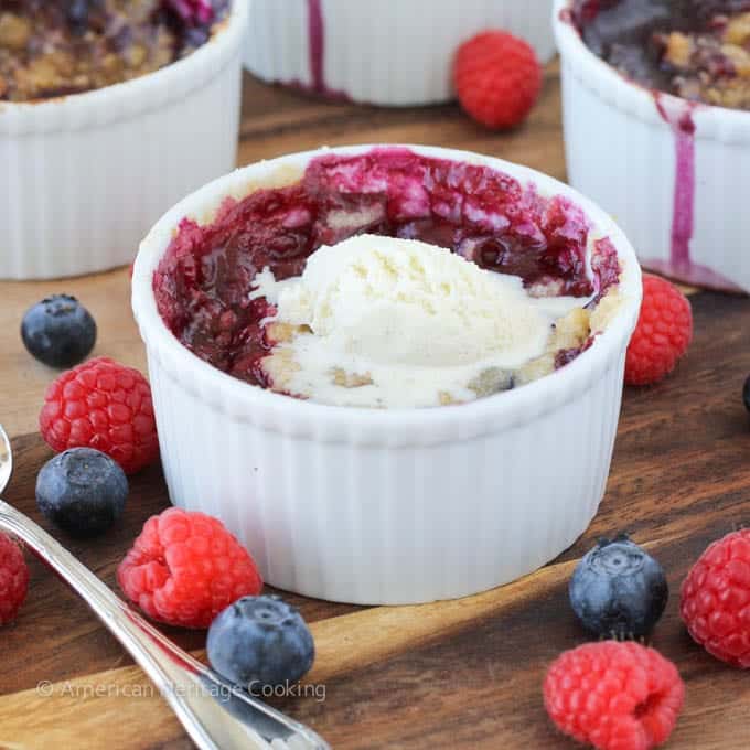 Individual Blueberry Raspberry Crumble