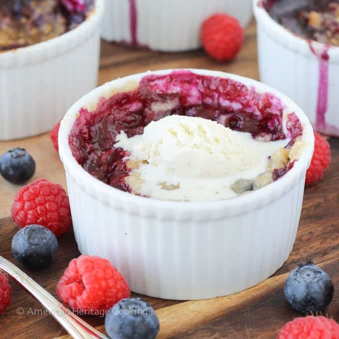 Individual Blueberry Raspberry Crumble