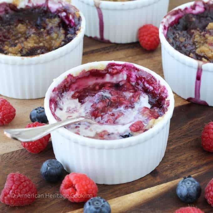 Individual Blueberry Raspberry Crumble