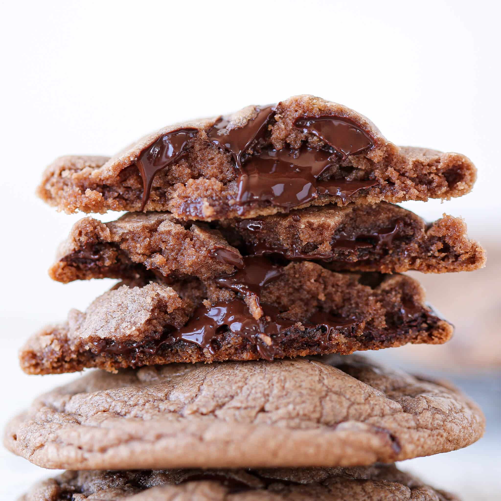Nutella Chocolate Chip Cookies interior texture detailed