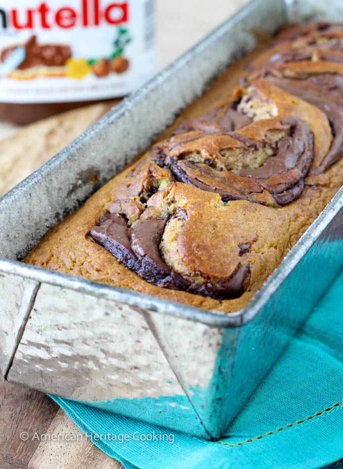 Nutella Swirled Banana Bread