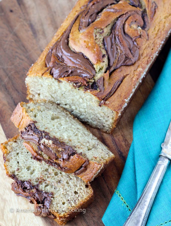 Nutella Swirled Banana Bread