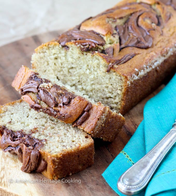 Nutella Swirled Banana Bread