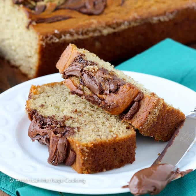 Nutella Swirled Banana Bread