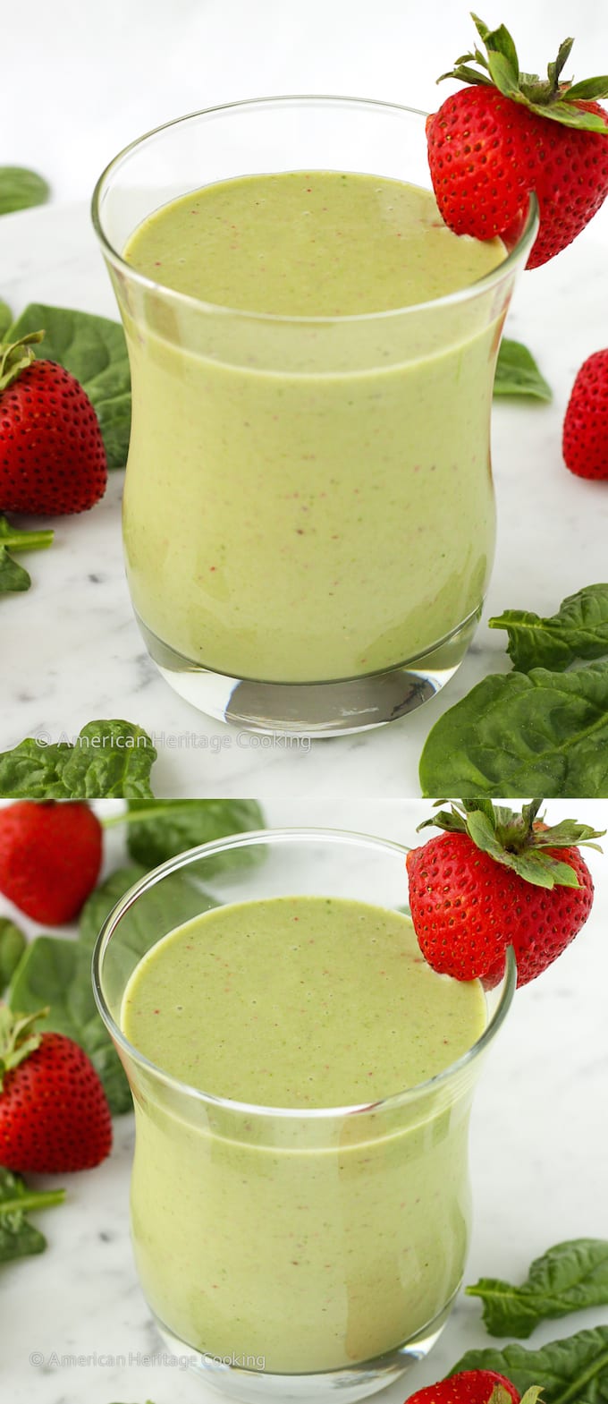 This easy recipe for a healthy Strawberry Banana Spinach Smoothie is fast, easy and delicious!!!