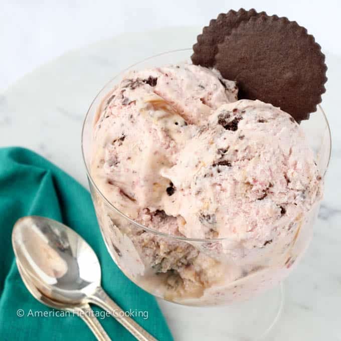 Strawberry Caramel Swirl Chocolate Cookie Ice Cream