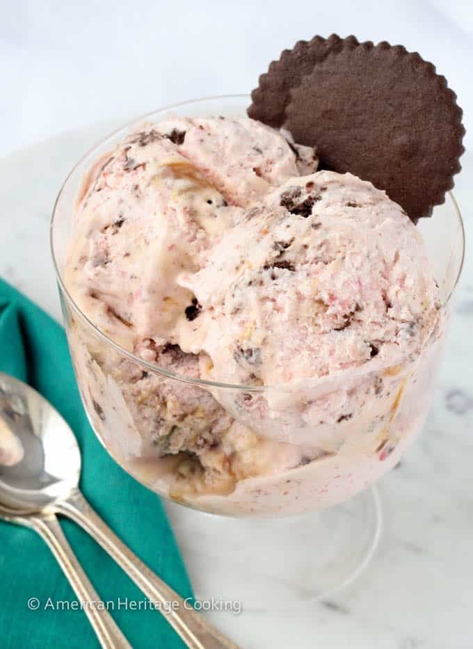 Strawberry Caramel Swirl Chocolate Cookie Ice Cream