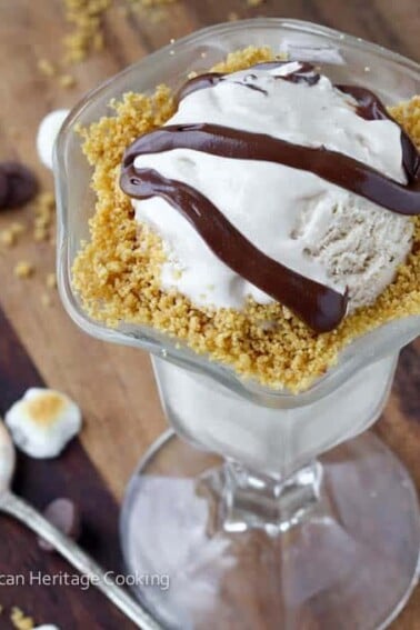 Toasted Marshmallow Smores Ice Cream Serving