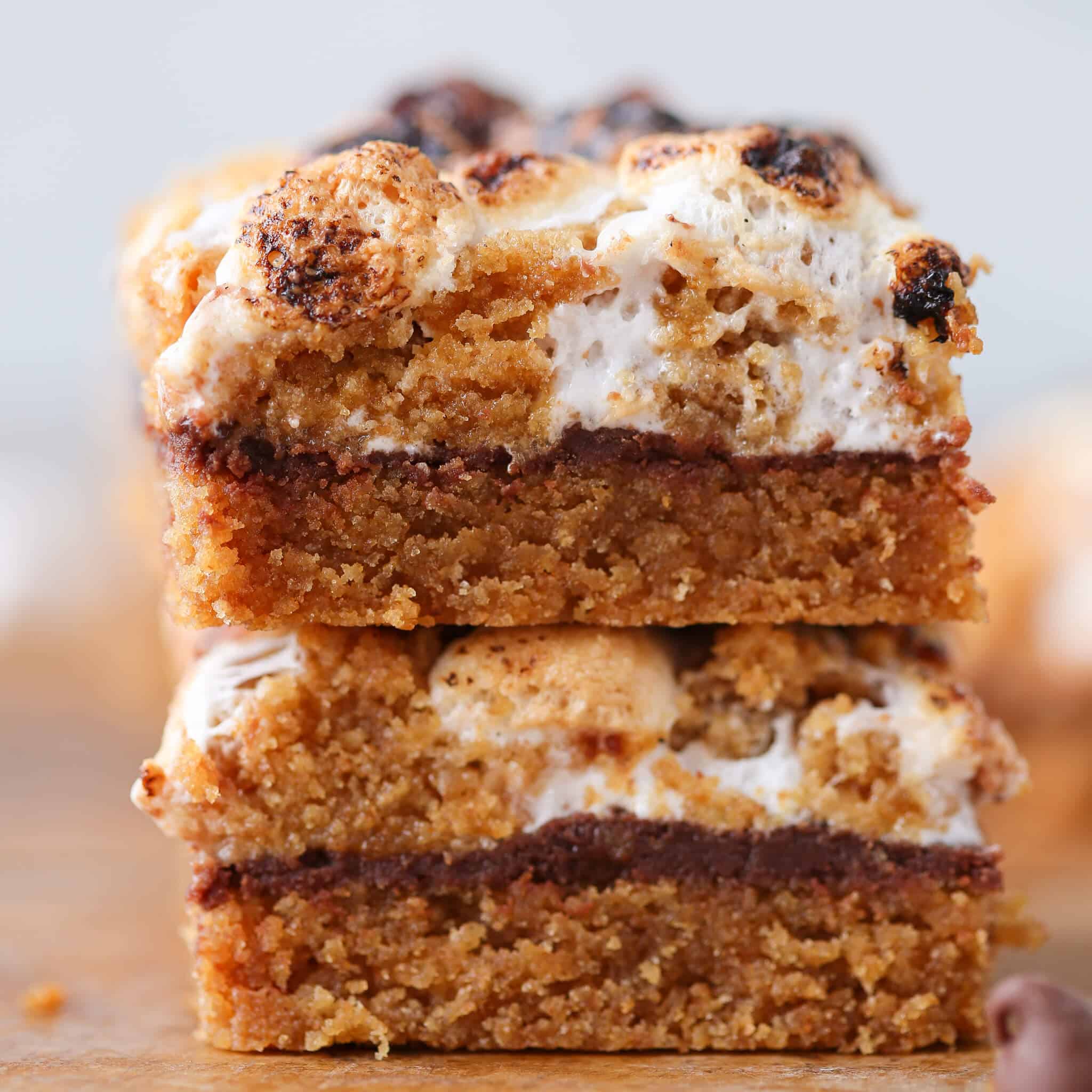 Soft Chewy Smores Crumble Bars interior texture