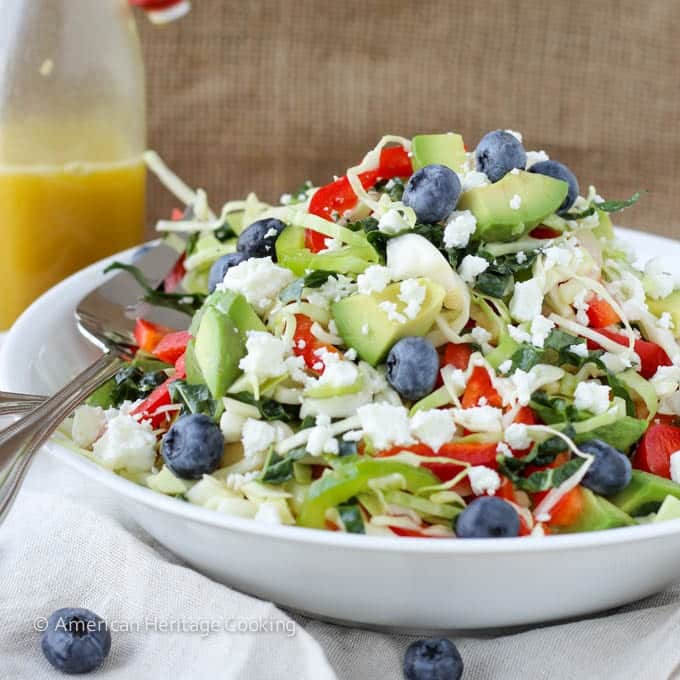 Healthy Kale and Cabbage Slaw Salad Serving