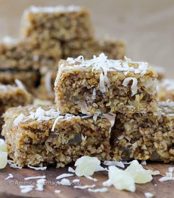 Healthy Tropical Oat Bars Sideview