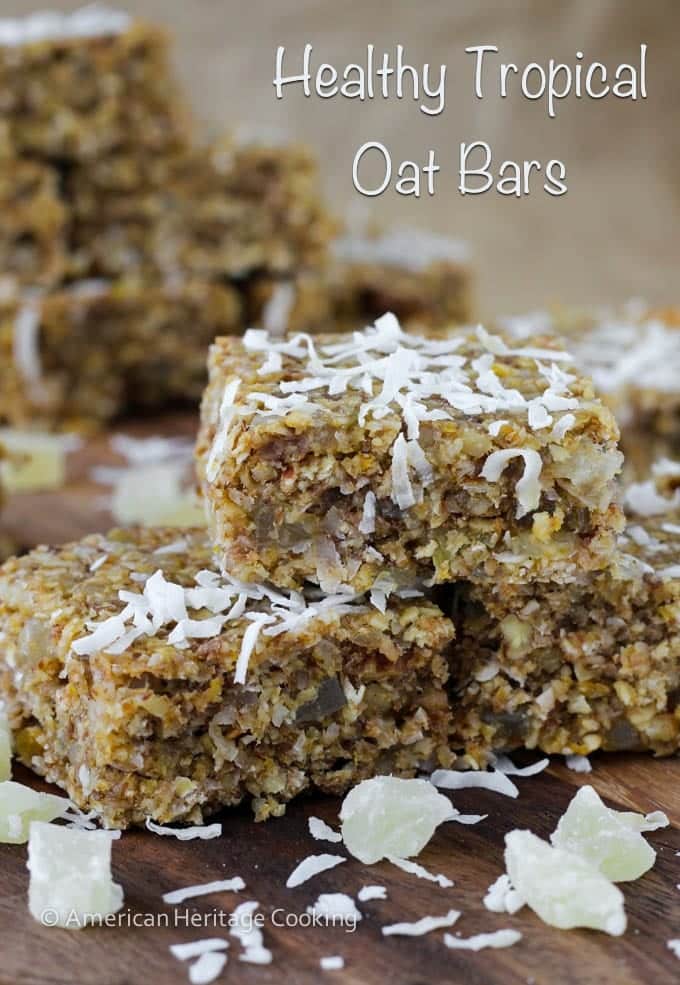 Healthy Tropical Oat Bars {Vegan, GF}