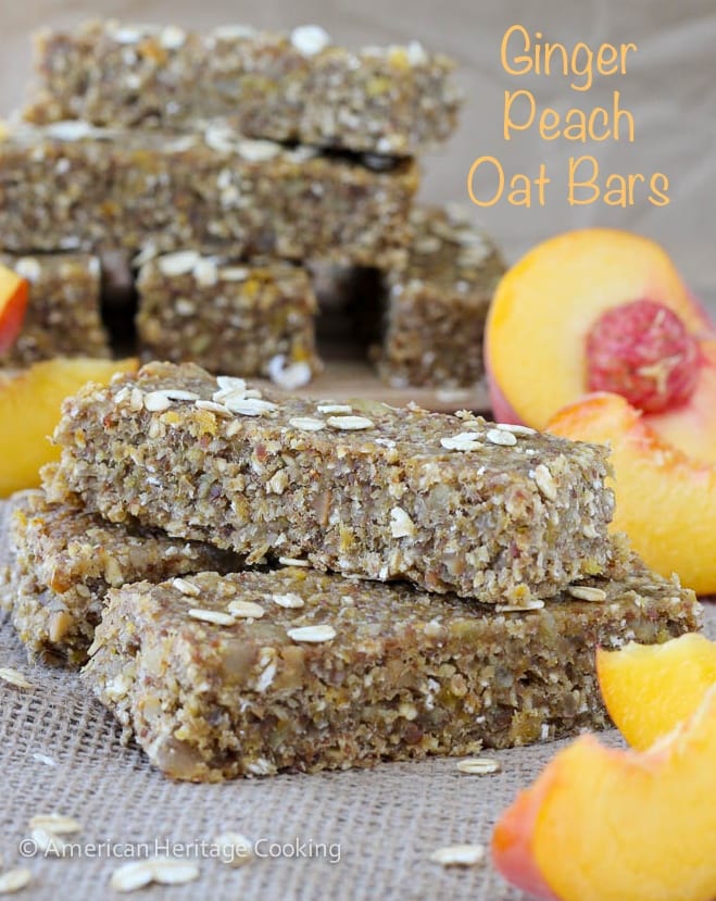 Healthy Ginger Peach Oat Bars